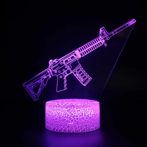 3d Lamp Game Setup Rifle Gun Patterns LED Night Light Gamer Decoration Table Lamp CS Game Room Decor Boys Girls Birthday Gift photo review